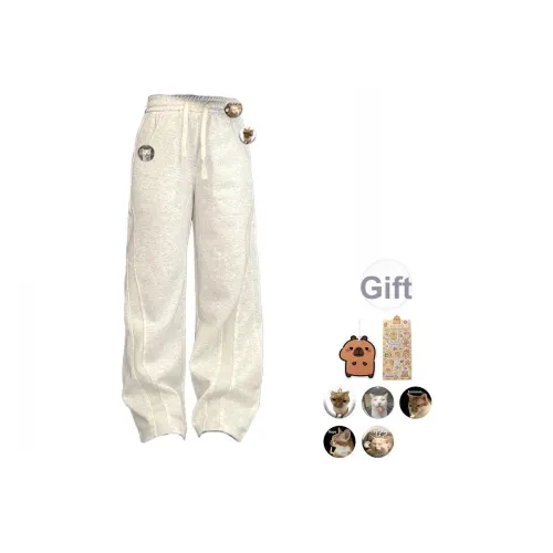 KAPIBALAXIAOHUANGTUN Повседневные брюки Унисекс Серый