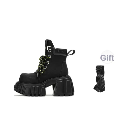 FY SPR Короткий Мартин Ботинок 12CM Женский Черный