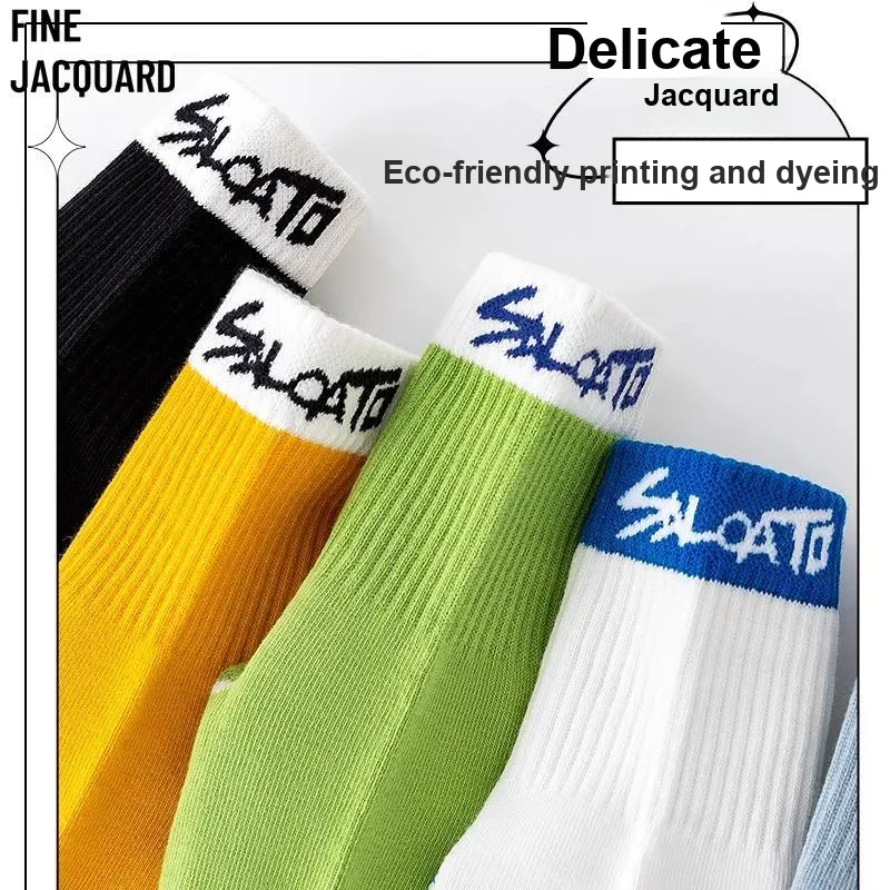 LUOLIAN Mid Calf Socks Unisex 5 Pack-16