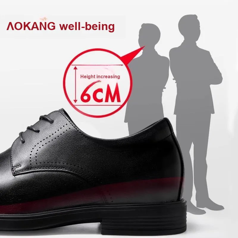 AOKANG Wedding Groom Shoes Dress Shoes Men's Black-5
