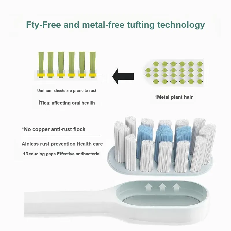 EIYEAH Compatible With Millet Mi Home Electric Toothbrush Heads Adults Unisex Hair Cleaning All Replacement Heads-10