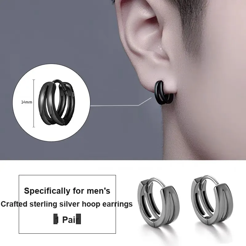 Mr. Shang 925 Sterling Silver Earrings Men's-6