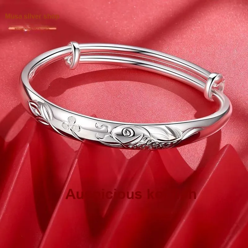 MIAOYINGE 999 Fine Silver Bangles Women's-1