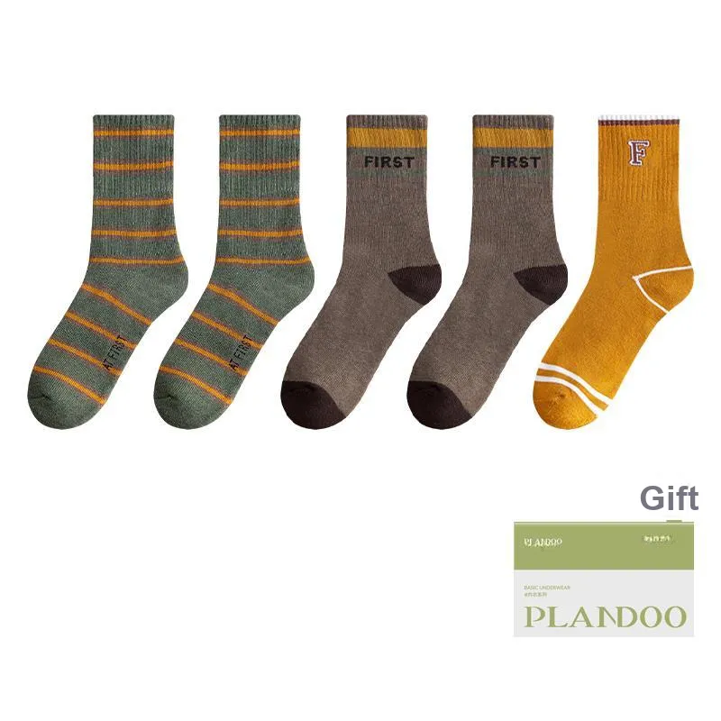 PLANDOO Mid Calf Socks Men's Shopping Bag 5 Pack-1