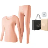 Women's Crew Neck Clothing Sets (Skin) Thickened and Fleece-Lined/Thermal
