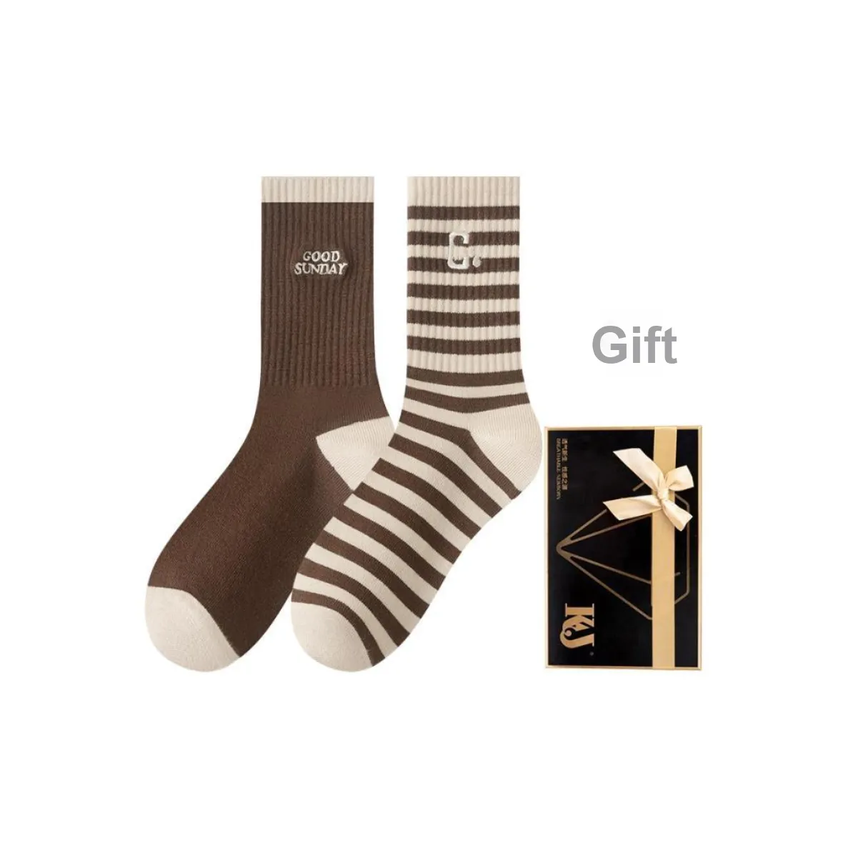 KJ Mid Calf Socks Unisex Gift Box 2 Doubles
