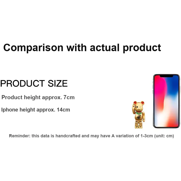 BE@RBRICK Fortune Cat Collection Lucky Cat Gold Millions Single Open Eye Hang Tag Box 100% 7cm-3