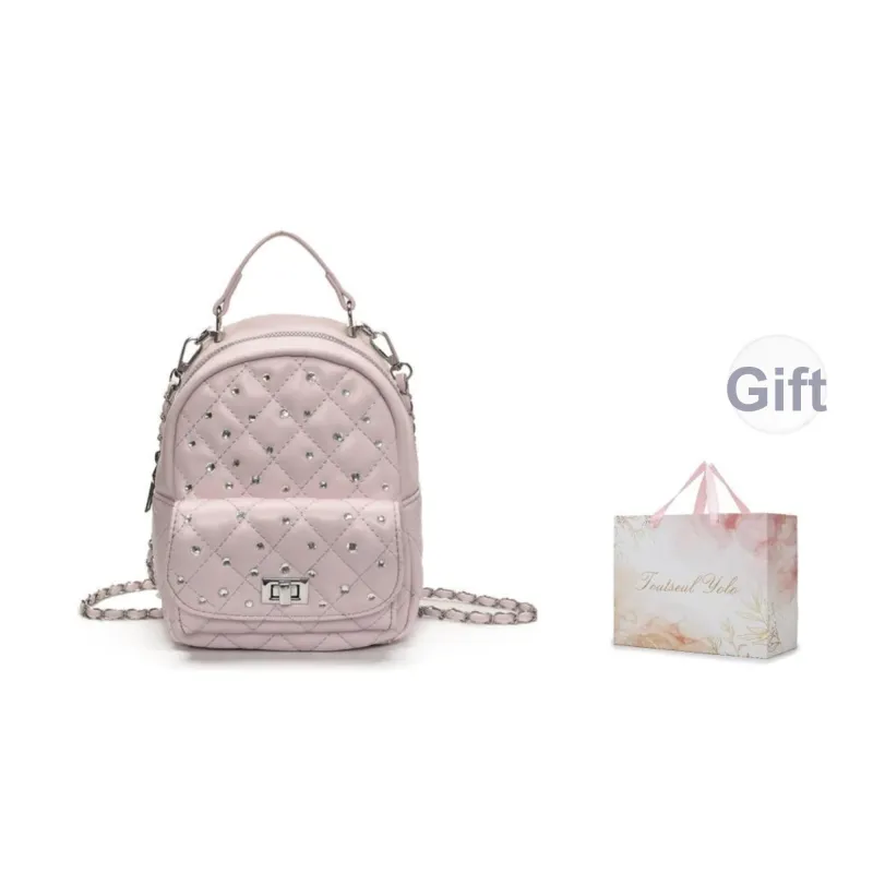 TOUTSEUL YOLO PU Backpack Women's White/Black/Yellow/Pink/Blue-19