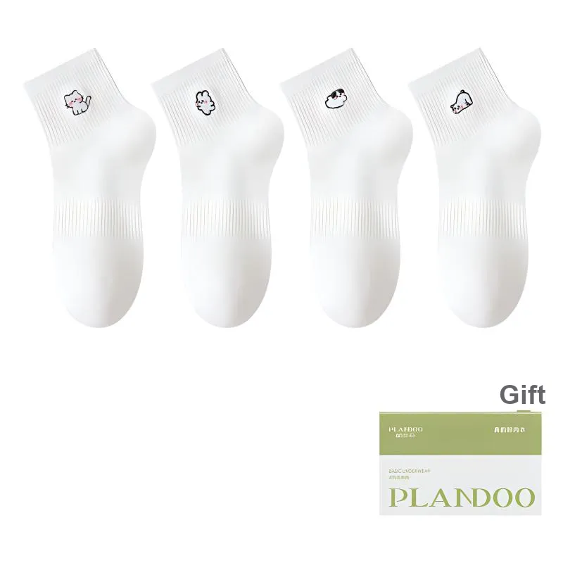 PLANDOO Mid Calf Socks Women's Shopping Bag 4 Pack-20