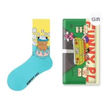 PL Mid Calf Socks Unisex 1 Pack Shopping Bag Blue