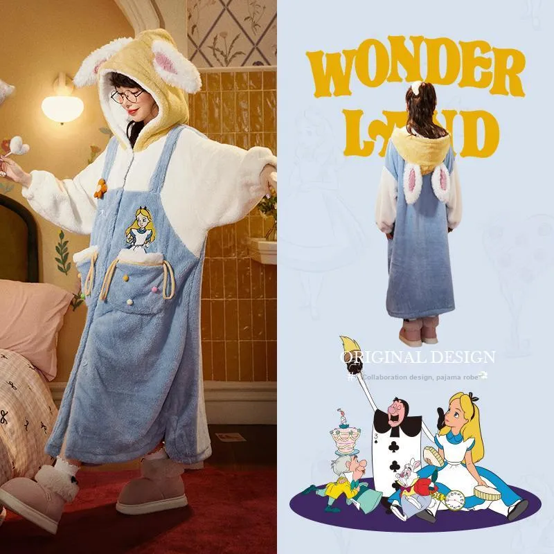 Gongdie x Disney Bath Robes Women's Blue-1