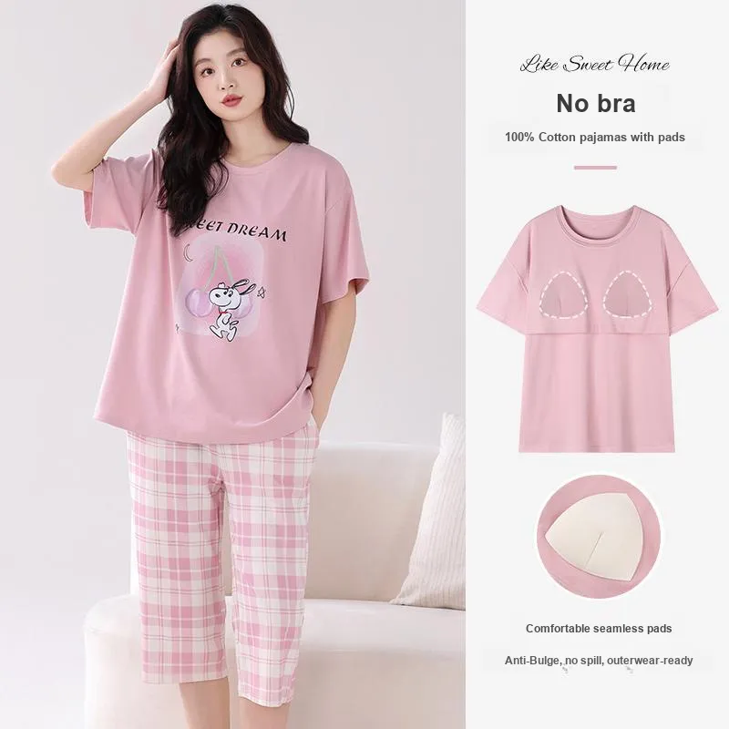 NOME Spring Summer Pajama Set Women's Two Piece Set-7