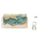 Deep sea envelope bag + white + printed square scarf + gift set