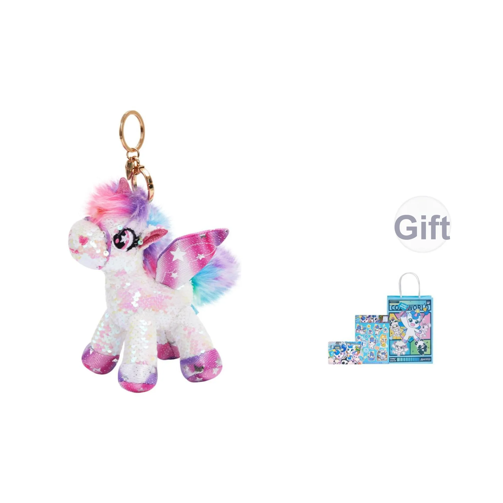 CozyWorld Sequins Unicorn Куклы Плюшевый Брелок 15см 18см Рекомендуемая Высота Встань Позиция 18см Наклон Позиция 15см Длина (Размер Длинный)