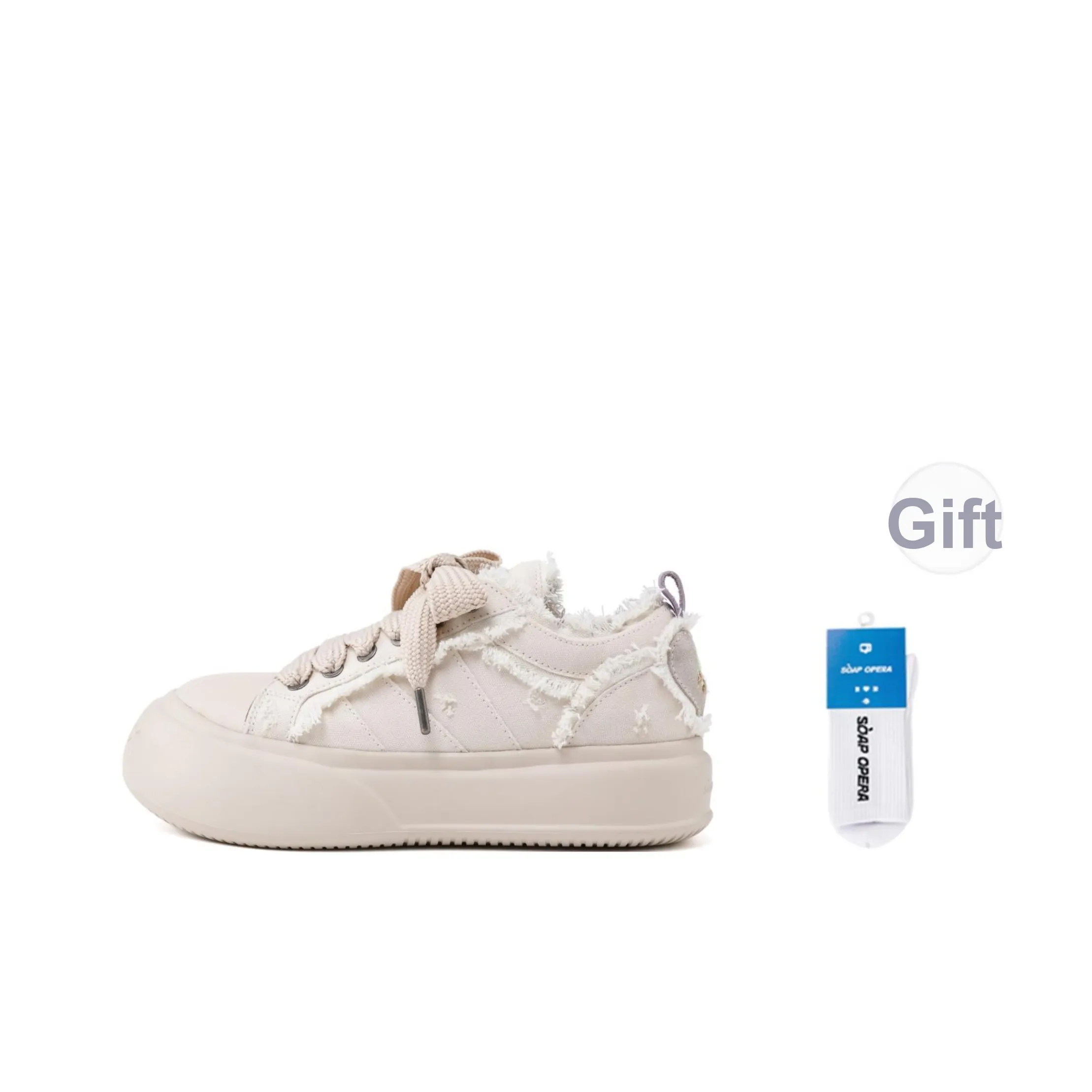 SOAP OPERA Basic Collection Canvas Shoes Women's Low top Beige