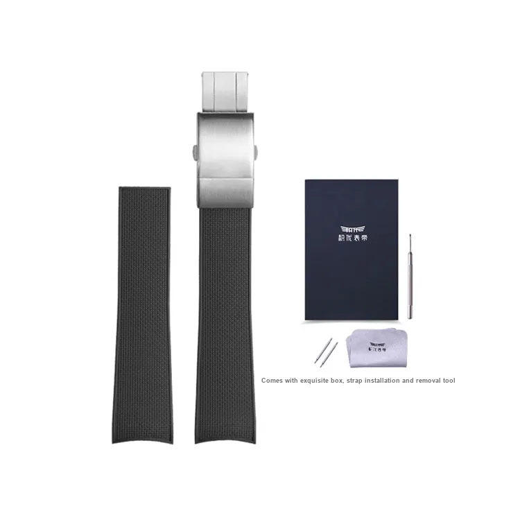 JEAYOU Comcast Diving Collection Longines Compatibility Watch Band 95mm Fluoroelastomer Material-12