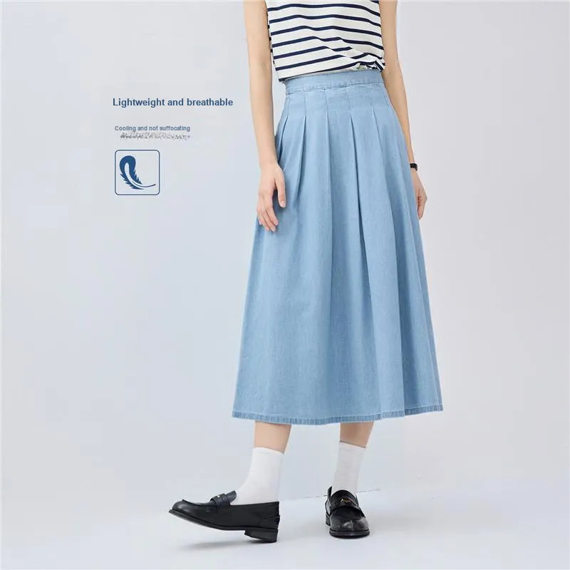 UNIQLO Denim Long Skirt Women's-11