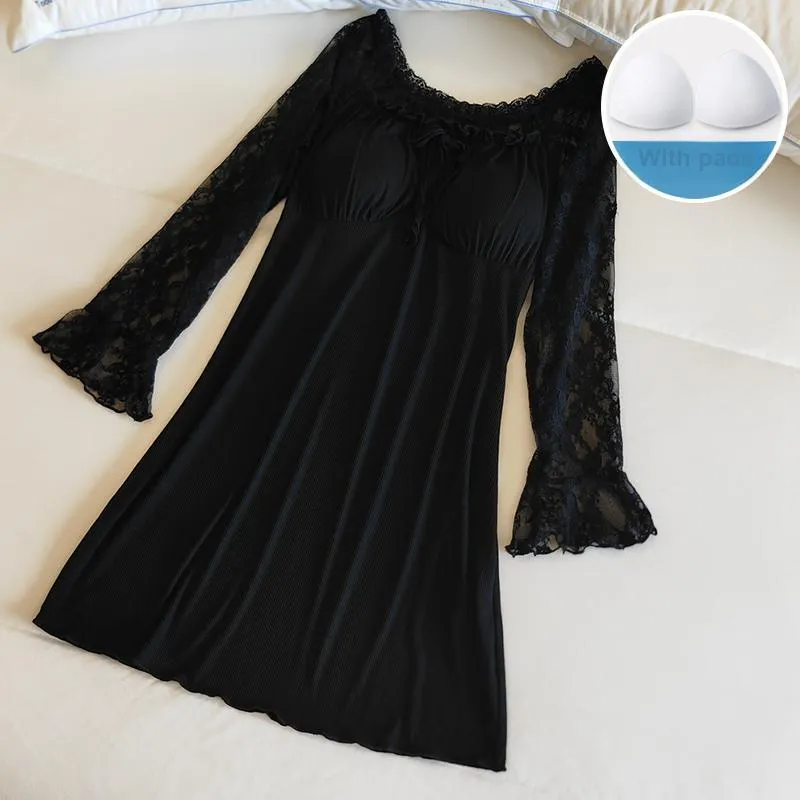 Sleeping Beauty Nightgown Women's Black-2