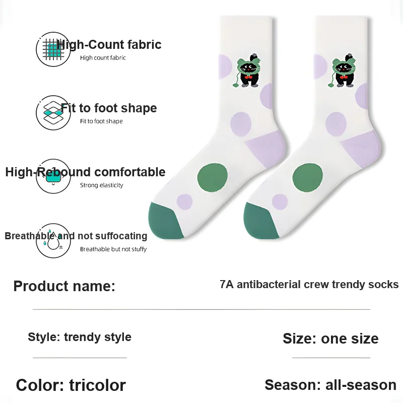 MIIOW Mid Calf Socks Unisex 3 Pack-6