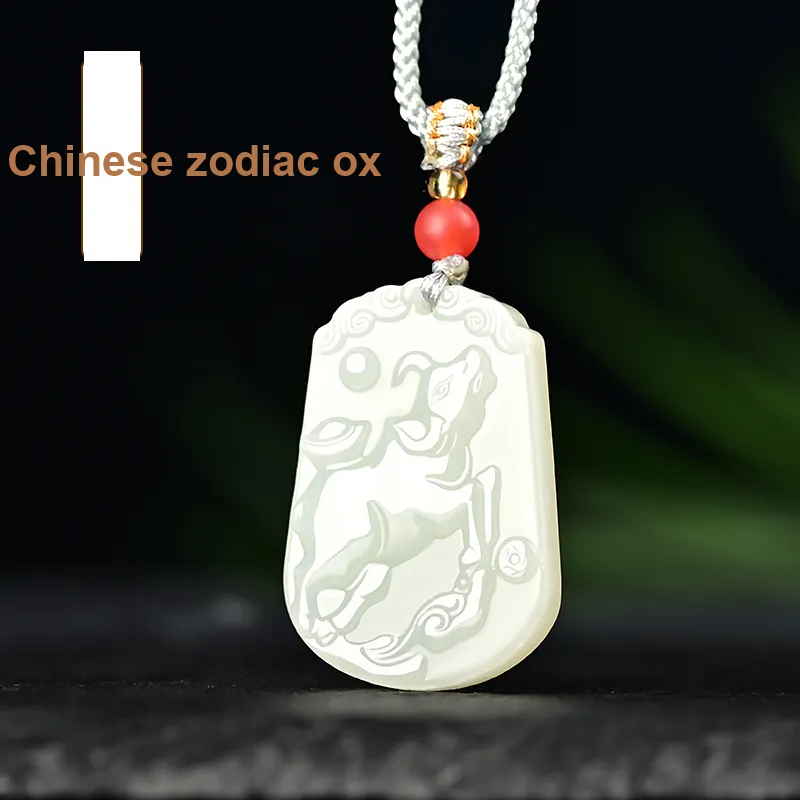 KUNYUYAO Hetian Jade Pendants Pale Greenish White Jade Unisex-8