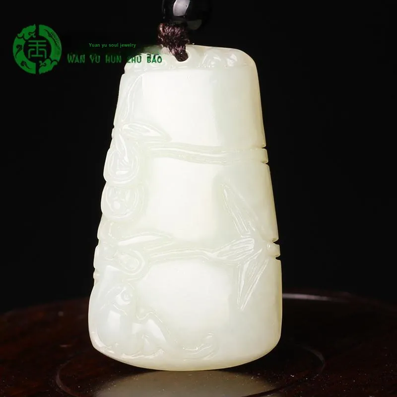 WANYUHUN Hetian Jade Pendants White Jade Unisex-6