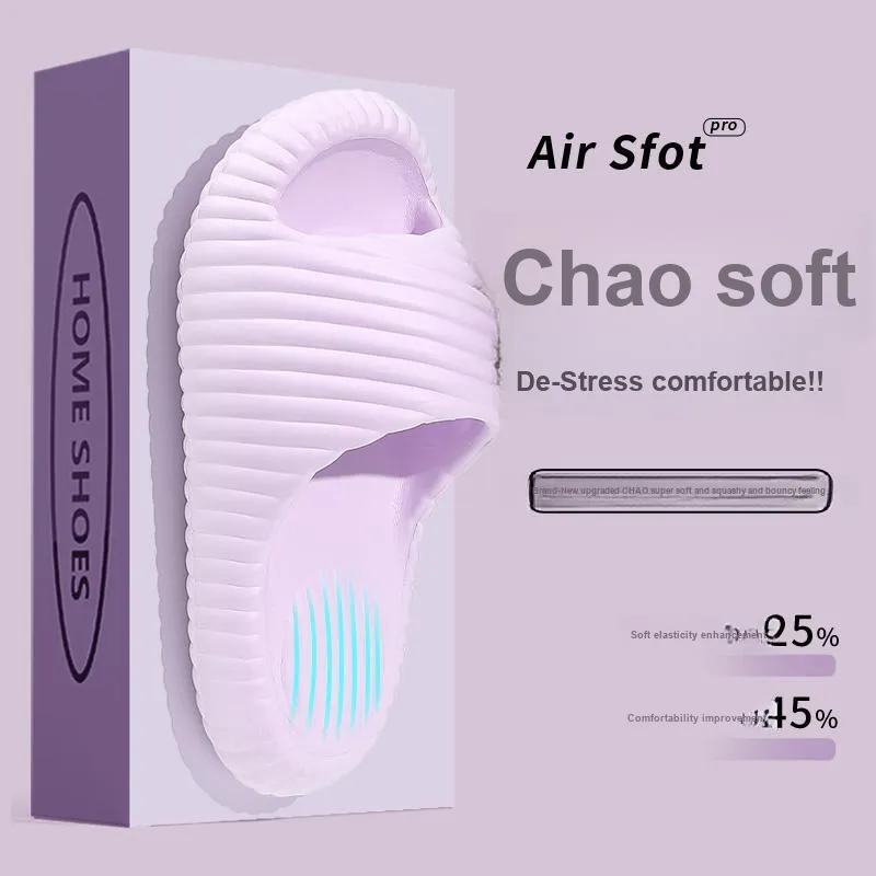 Foot Recreation Squashy And Bouncy Feeling Slippers Summer Indoor Home Platform Slip Resistant Bathroom Couple Slippers-6