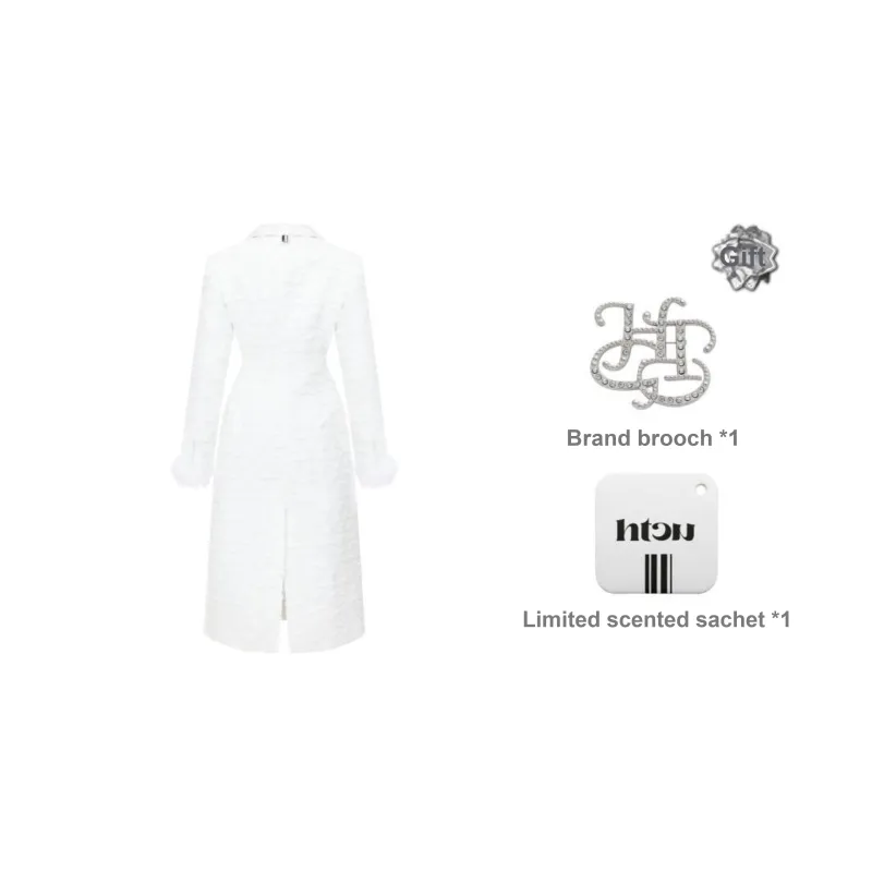 HTCU Coats Women's White-1
