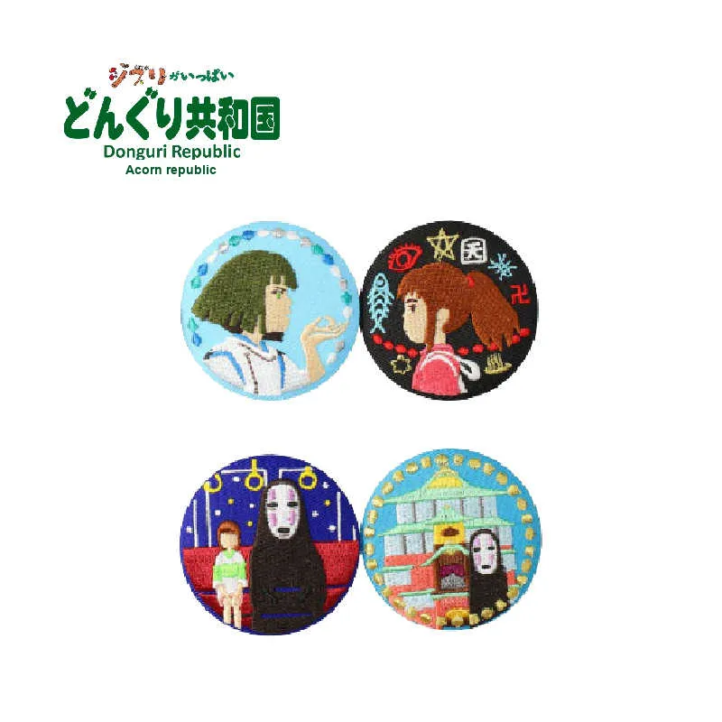 XIANGZIGONGHEGUO Embroidery Collection Chika & Chika's Miyazaki Ghibli Anime Merchandise Blind Box Badges-1