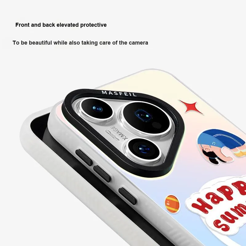 Marsfield Acrylic Material Laser Magnetic Case Active Girl Phone Cases Compatibility With Huawei P70/P60/P50 Pro-5
