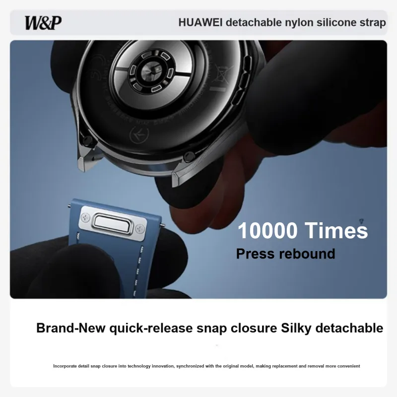 W&P Huawei Compatibility Watch Band Silicone+Composite Nylon+Aluminum Alloy+Stainless Steel+Spring Material-2