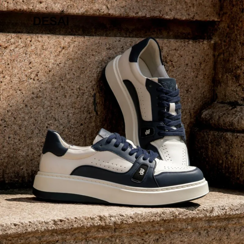 Desai Desai Skateboard Shoes Men's White Blue-5
