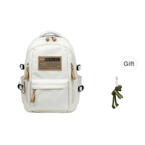 PULEWEI Nylon Fabric Backpack Regular Unisex White/Black/Red/Khaki