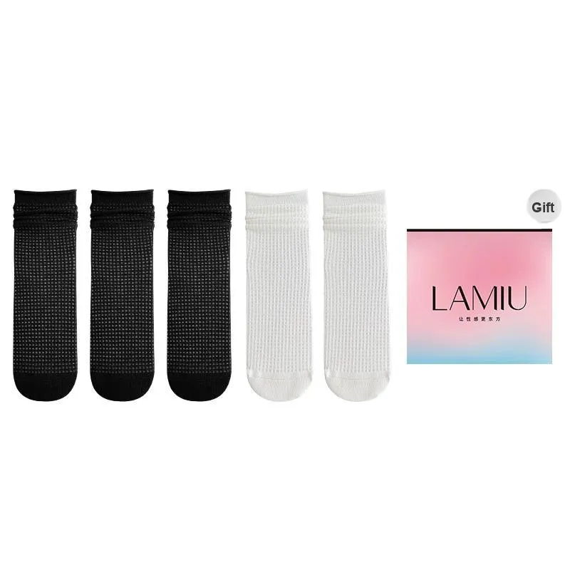 Lan Miao Mid Calf Socks Women's Shopping Bag Combo Set-16