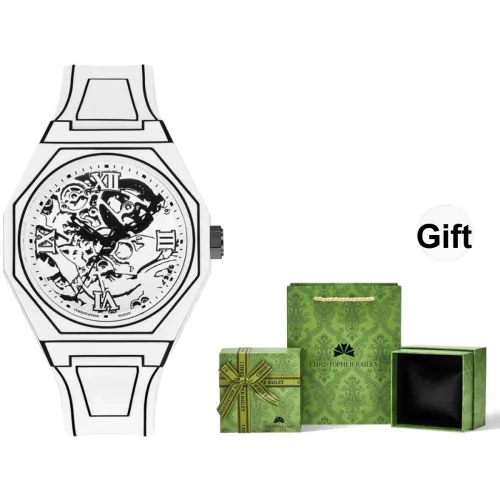 Corriberty Кварцевый механизм силиконовый ремешок мужские часы белый циферблат