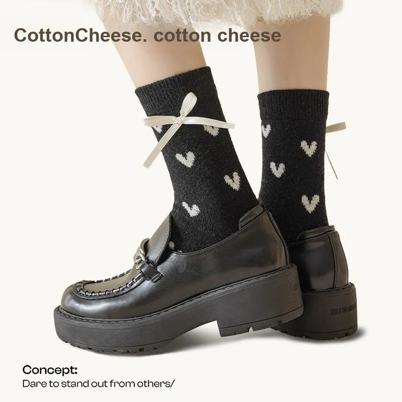 COTTON CHEESE Mid Calf Socks Women's 5 Pack-2