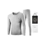 Silk Clothing Sets (Light Heather Gray) Silk Care/Double-Layer Thickened