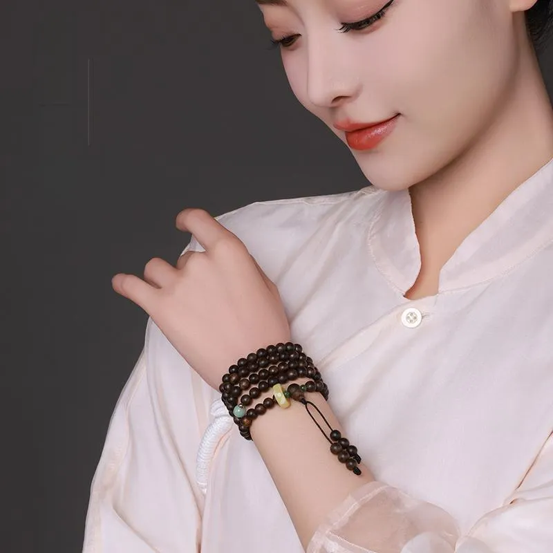Moon Seal Hundred Rivers Agarwood Bracelets Unisex-4