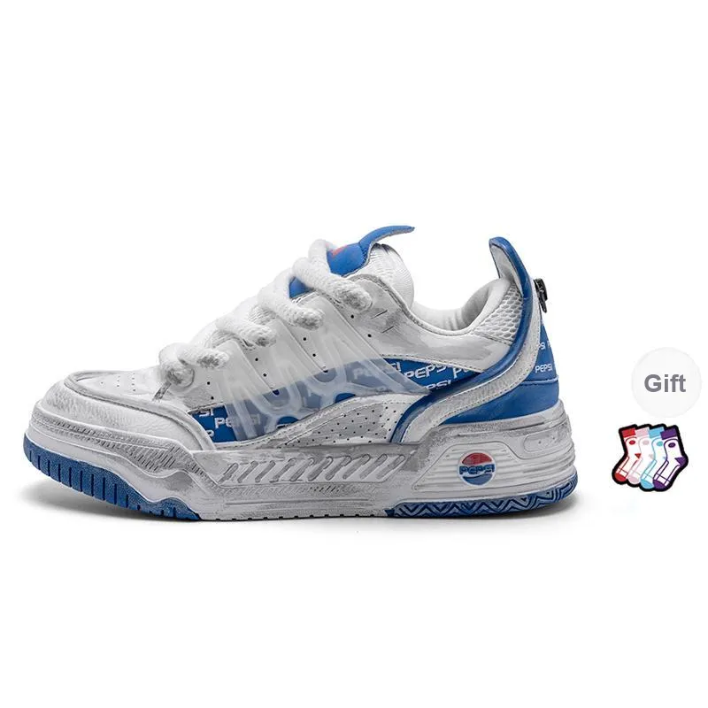 Pepsi Slip-Resistant Cushioning Abrasion-Resistant Low-Top Skateboard Shoes Men's-14