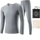 Men's V-Neck Clothing Sets (Lilac Gray) Dralon Heat/Seamless High Elastic/3A Antibacterial