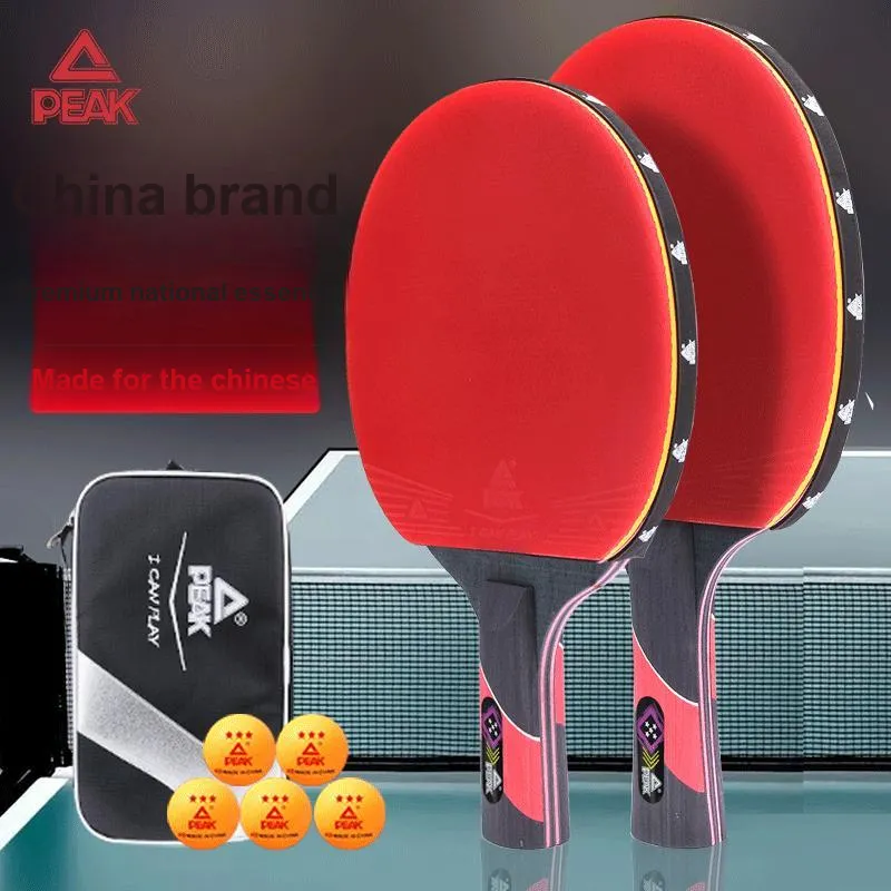 PEAK Ping Pong Paddles Unisex Double Sided Inverted Rubber Black Red-1