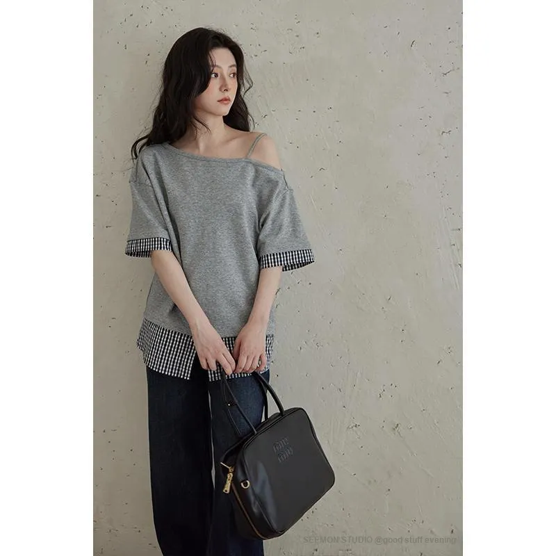 XIMENG T Shirts Women's Gray-2
