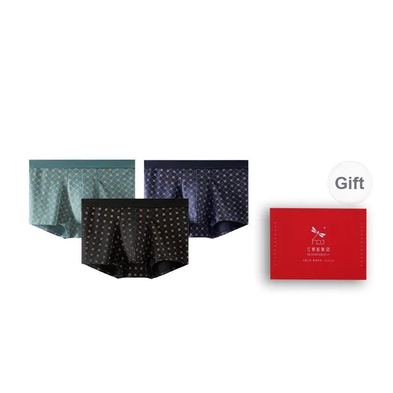 RED DRAGONFLY Cotton Panties Men's 3 Pack Gift Box Set-11
