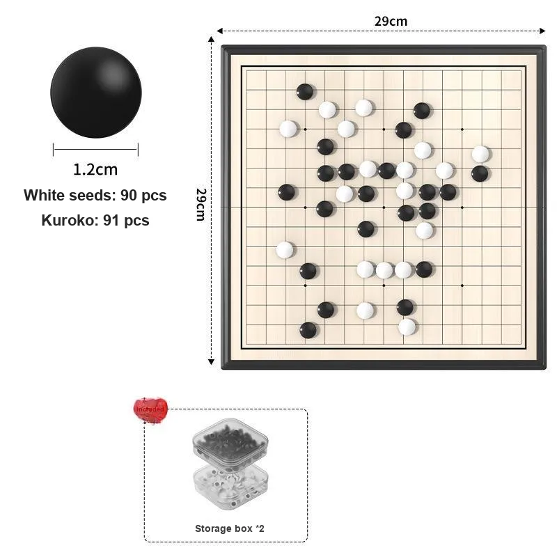 A Little Tide To Play Five in A Row With Magnetic Foldable Portable Set Chessboard 29cm Board Games-1