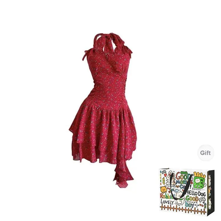 BVODE Sleeveless Dresses Women's Red Shopping Bag-0