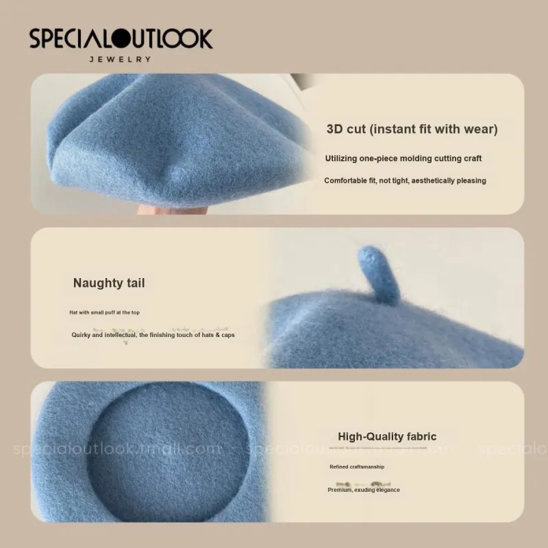 Specialoutlook Cotton-Linen Blend Berets Women's-4