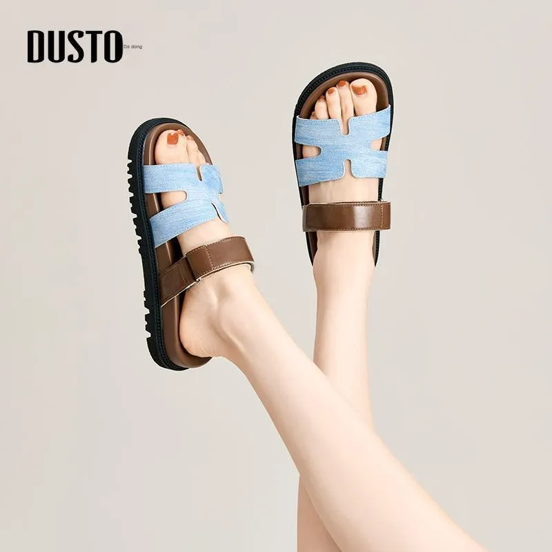 DUSTO Slide Slippers Women's Beige Black/Teal/Pink-6