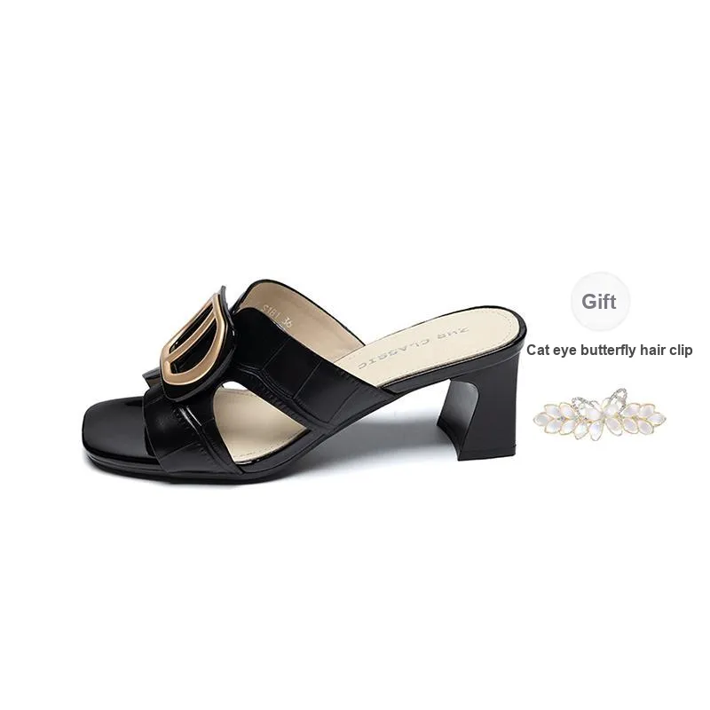 ZHR Slide Slippers Women's Beige, Black, Nude-6