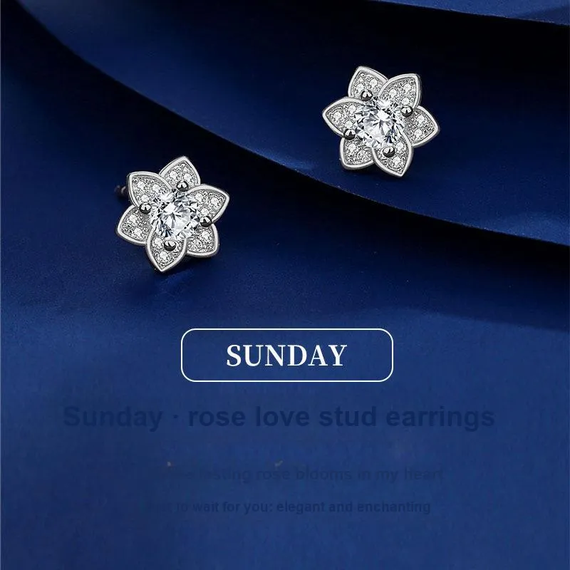 Specialoutlook 999 Fine Silver Needle Stud Earrings Women's-4