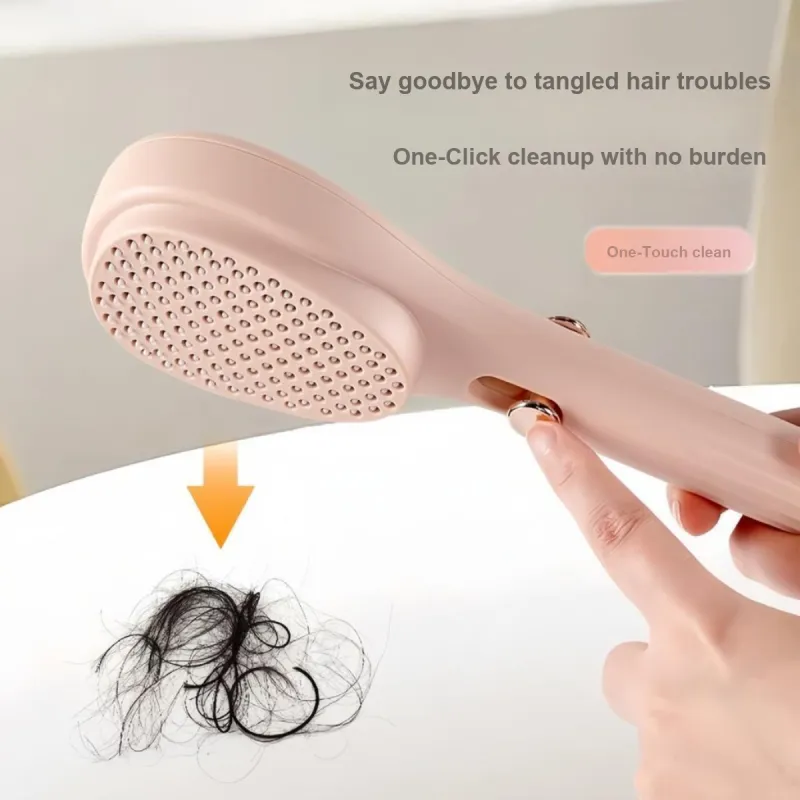 Love Of Wormwood Retractable One Touch Hair Cleaning Magic Comb Fluffing Up-4