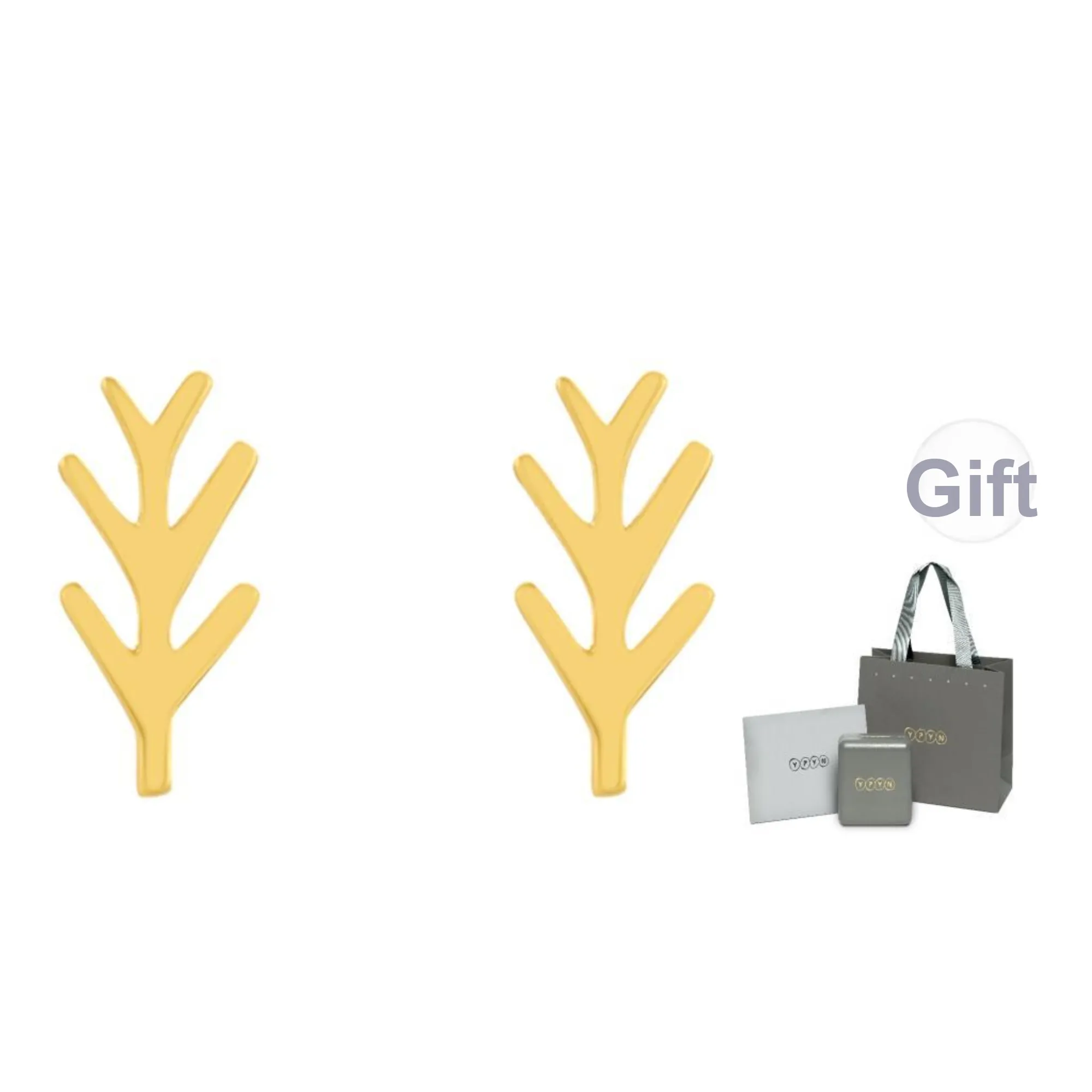 YPYN 10K Gold Stud Earrings Women's Gold